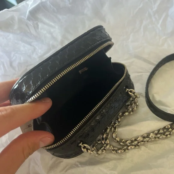 Jil Sander Black Crossbody Bag with Chain Detail